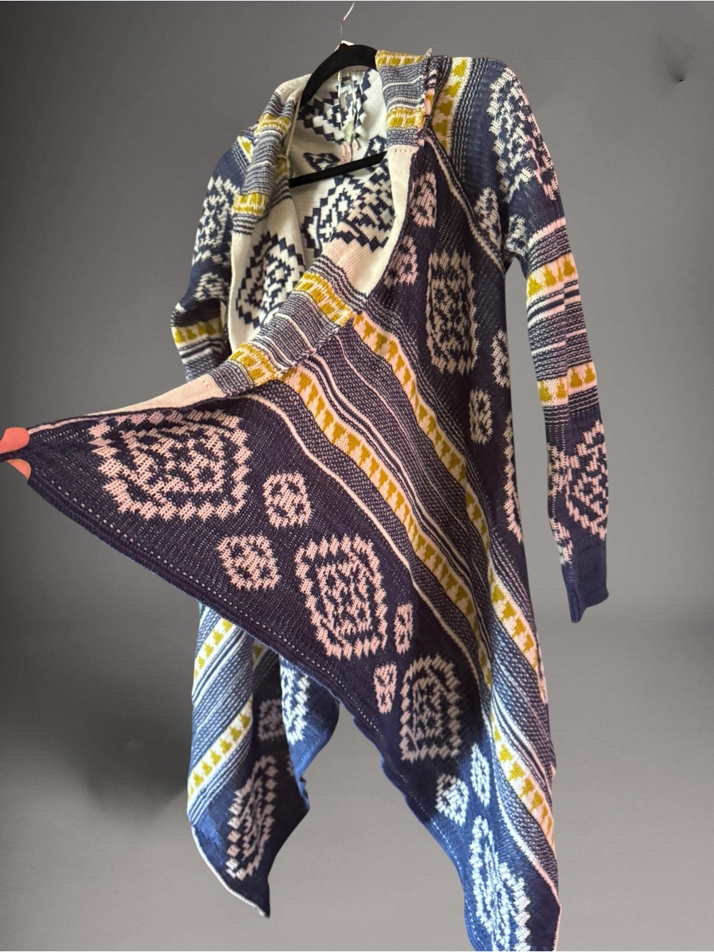Southwest Navajo Open-Front Vintage Cardigan wrap Nature Wrap sweater Medium